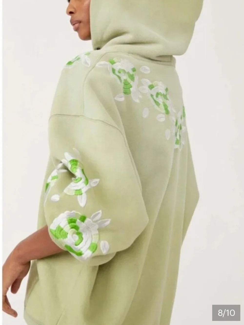 We The Free "Made" Floral Embroidered Hoodie XS Oversized Boho Sweatshirt FP - Picture 5 of 13